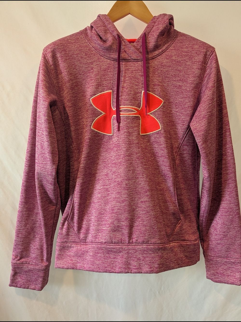 Under Armour Heather  Purple Hoodie with‎ Neon pink Logo